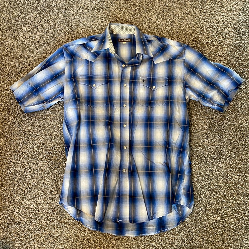 Men’s large Stetson pearl snap shirt